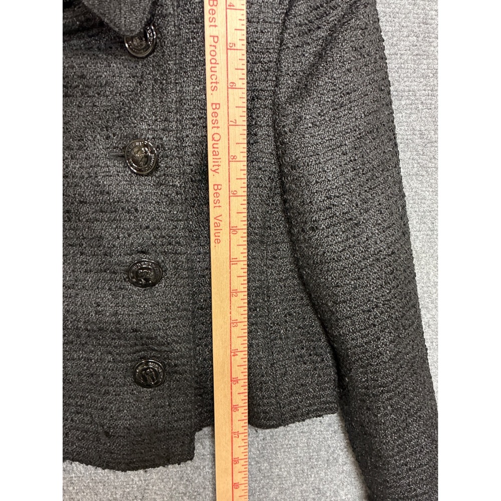 Burberry London Black Tweed Cropped Military Jacket Size 6 Small - Picture 5 of 9